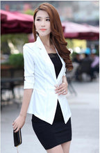 clearance women slim coat candycolor three quarter sleeve suit one button thin coat suit jacket ol work wear J4U66