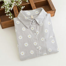 ClearanceWomen Blouses Turn Down Collar Floral Blouse Long Sleeve Shirt Women Camisas Femininas Women Tops And Blouses Fashion J4U66