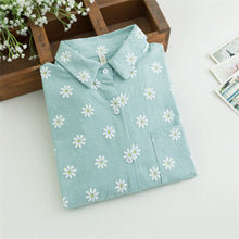 ClearanceWomen Blouses Turn Down Collar Floral Blouse Long Sleeve Shirt Women Camisas Femininas Women Tops And Blouses Fashion J4U66