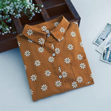 ClearanceWomen Blouses Turn Down Collar Floral Blouse Long Sleeve Shirt Women Camisas Femininas Women Tops And Blouses Fashion J4U66