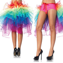 Colorful Adult Dancing Tutu Layered Organza Lace up Party Rainbow Skirt Clubwear PY J4U66