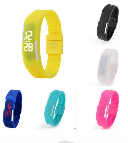 Colorful Silicone Wrist strap kids watches for women children hours digital bracelet sports LED Wristwatch J4U66