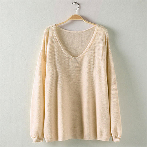 Colorful xiniu Apparel Women's Hollow Out Long Sleeve Loose V Collar Thin Pullovers Sweater rmujer femme J4U66