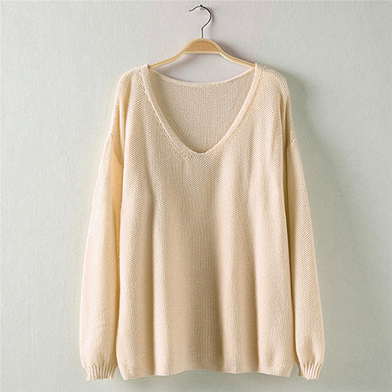 Colorful xiniu Apparel Women's Hollow Out Long Sleeve Loose V Collar Thin Pullovers Sweater rmujer femme J4U66