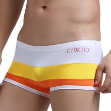 comfortable men boxer shorts u convex pouch panties sexy striped elastic waist breathable mans underwear underpants J4U66