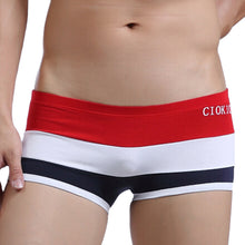 comfortable men boxer shorts u convex pouch panties sexy striped elastic waist breathable mans underwear underpants J4U66