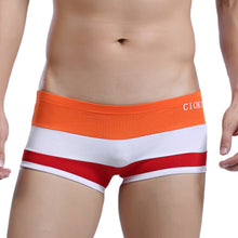 comfortable men boxer shorts u convex pouch panties sexy striped elastic waist breathable mans underwear underpants J4U66
