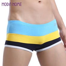 comfortable men boxer shorts u convex pouch panties sexy striped elastic waist breathable mans underwear underpants J4U66