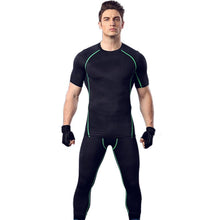 Compression Men's T-Shirt Fitness Bodybuilding Muscle Stretch Short Sleeve Tops Tee Shirt Homme J4U66