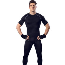 Compression Men's T-Shirt Fitness Bodybuilding Muscle Stretch Short Sleeve Tops Tee Shirt Homme J4U66