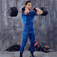 Compression Men's T-Shirt Fitness Bodybuilding Muscle Stretch Short Sleeve Tops Tee Shirt Homme J4U66