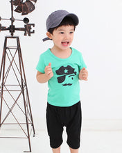 Cool Boys Kids Cartoon T-shirt Round Neck Short Sleeve T-shirts Children Child Tops Clothes Green J4U66