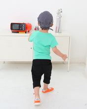 Cool Boys Kids Cartoon T-shirt Round Neck Short Sleeve T-shirts Children Child Tops Clothes Green J4U66