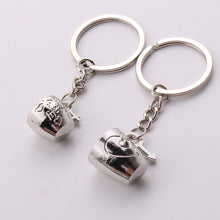 Creative 2Pcs/Pair Romantic Couple Cups Keychain for Lovers Metal Keychain Wedding Gifts  J4U66