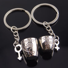 Creative 2Pcs/Pair Romantic Couple Cups Keychain for Lovers Metal Keychain Wedding Gifts  J4U66