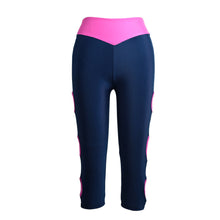 cropped pants women leggings cut out leg breathable stretchy jeggings contrast skinny trousers J4U66