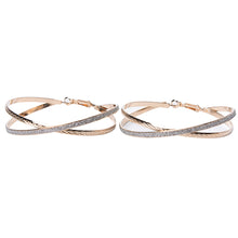 Cross Hoop Earrings Women Girls Elegant Round Earrings J4U66