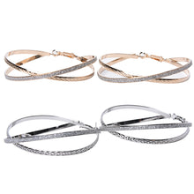 Cross Hoop Earrings Women Girls Elegant Round Earrings J4U66