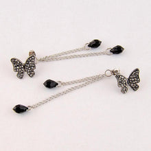 Crystal Elegant Stunning Charmming Tassel Butterfly Waterdrop Long Pendant Earrings Eardrop J4U66