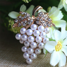 Crystal Rhinestone Flower For Wedding Bridal Dresses Clip Scarf Buckle Pins Grapes Brooches Rose Gold Plated Pearl Brooch S J4U66