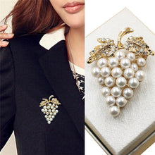 Crystal Rhinestone Flower For Wedding Bridal Dresses Clip Scarf Buckle Pins Grapes Brooches Rose Gold Plated Pearl Brooch S J4U66