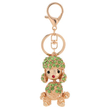 crystal rhinestone lucky pendant key ring 18k gold electroplated animal puppy key chain keychain purse handbag charm decoration J4U66