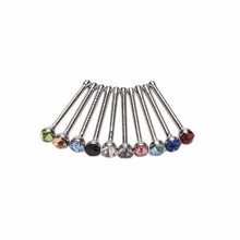 Crystal Rhinestone Nose Ring Bone Stud Surgical Steel Body Piercing Jewelry 10Pcs Body Jewelry Indian style J4U66