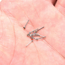 Crystal Rhinestone Nose Ring Bone Stud Surgical Steel Body Piercing Jewelry 10Pcs Body Jewelry Indian style J4U66