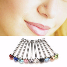 Crystal Rhinestone Nose Ring Bone Stud Surgical Steel Body Piercing Jewelry 10Pcs Body Jewelry Indian style J4U66
