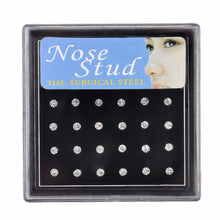 Crystal Stud Silver Colorful Nose Ring Nose Stud Stainless Surgical Steel Nose Piercing Body Jewelry 24pcs J4U66