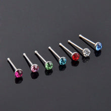 Crystal Stud Silver Colorful Nose Ring Nose Stud Stainless Surgical Steel Nose Piercing Body Jewelry 24pcs J4U66