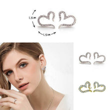 Crystal Women Jewelry Vintage Sliver Plated Small Love Imitation Diamond Stud Earrings  J4U66