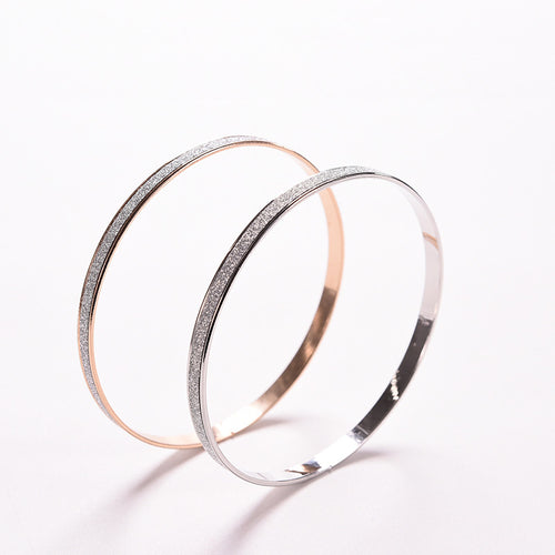 Cuff Bling Lady Gift Bracelets Bangles TrendyWomen's Charm Double circle matte Bangle Wristband Bracelet J4U66