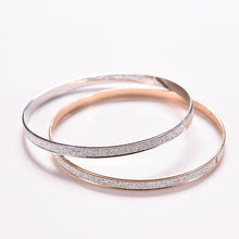 Cuff Bling Lady Gift Bracelets Bangles TrendyWomen's Charm Double circle matte Bangle Wristband Bracelet J4U66