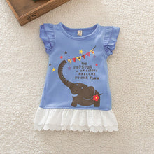 Cute Baby Girls Elephant Pattern Ruffle Dresses One Piece Dress PY J4U66