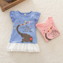 Cute Baby Girls Elephant Pattern Ruffle Dresses One Piece Dress PY J4U66