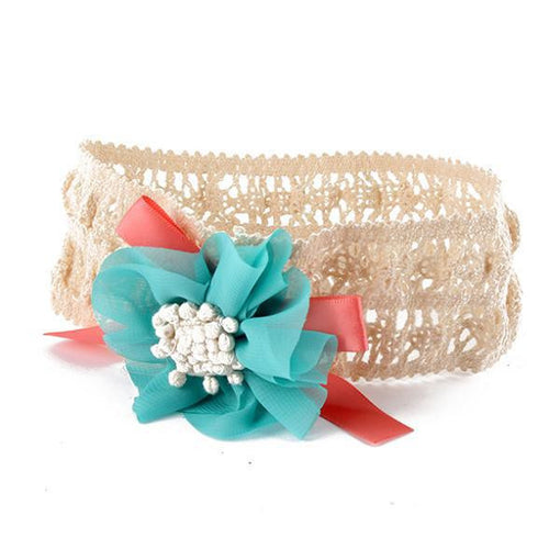 cute baby kids girls hair bands headbands bowknot flower hairclips ribbon headdress hair wear J4U66