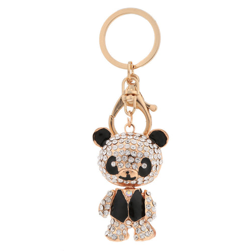cute bear pendant key ring crystal rhinestone lovely key chain women jewelry forcar purse handbag charm decoration gift J4U66