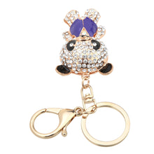 cute bear pendant key ring crystal rhinestone lovely key chain women jewelry forcar purse handbag charm decoration gift J4U66