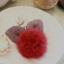 Cute Dotted Rabbit Baby Headband Faux Fur Ball Ear Shape Hair Clips For Girls Red Pink Hairpins S  J4U66