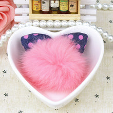 Cute Dotted Rabbit Baby Headband Faux Fur Ball Ear Shape Hair Clips For Girls Red Pink Hairpins S  J4U66