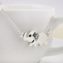 Cute Elephant Family Stroll Women Charming Crystal Chain Necklace Chocker necklace  J4U66