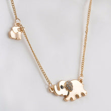 Cute Elephant Family Stroll Women Charming Crystal Chain Necklace Chocker necklace  J4U66