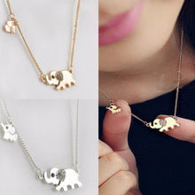 Cute Elephant Family Stroll Women Charming Crystal Chain Necklace Chocker necklace  J4U66