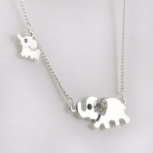 Cute Elephant Family Stroll Women Charming Crystal Chain Necklace Chocker necklace  J4U66