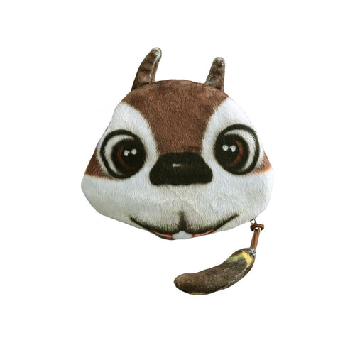 cute women coin purse animal head print zipperclosure cute mini wallet small cartoon clutch bag J4U66
