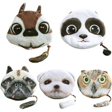 cute women coin purse animal head print zipperclosure cute mini wallet small cartoon clutch bag J4U66