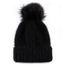 Cute Fur Ball Pompom Women Fashion Keep Warm Hats Knitted Wool Hemming Hat Beanies Accessories Fur Pom Cap  J4U66