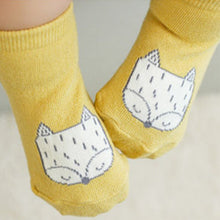 Cute Kids Animal Infant Baby Fox Printed Cotton Knee Socks Anti-slip Stockings 0-4Y Y2 J4U66