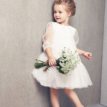 cute kids baby girls white short sleeve princess guaze dress 2~7 years  J4U66